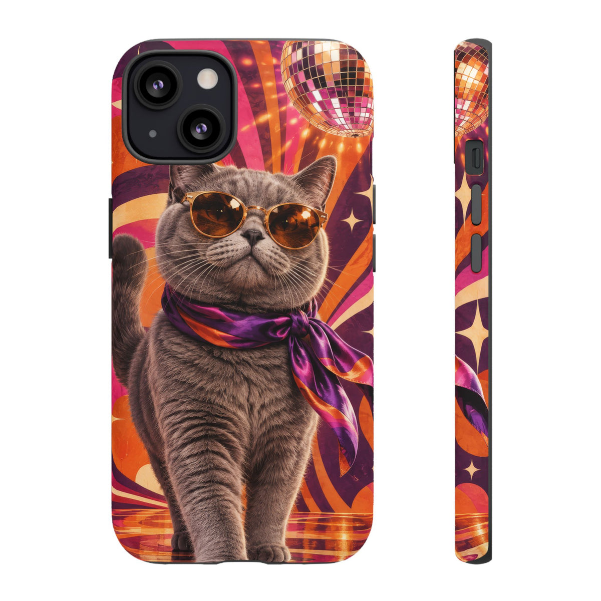Disco Whiskers iPhone Tough Case | disco cat