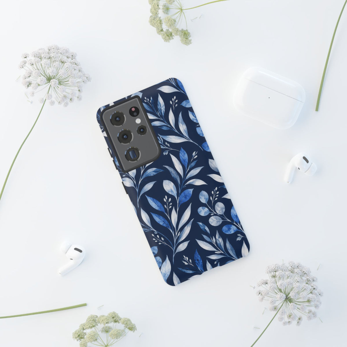 Blue Hour Botanical Samsung Galaxy Tough Case | Blue Botanical Leaf Pattern