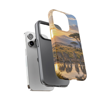 Zebra Water Mirror iPhone Tough Case | zebra safari