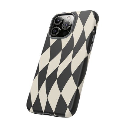 Harlequin Sway iPhone Tough Case | Black & White Harlequin