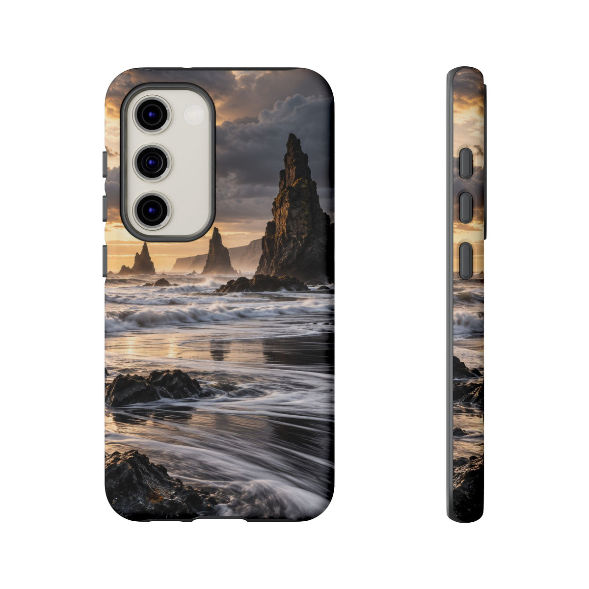 Black Sand and Silver Samsung Galaxy Tough Case | black sand beach