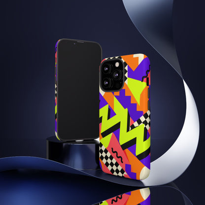 Acid Arcade iPhone Tough Case | Bright Retro Geometry