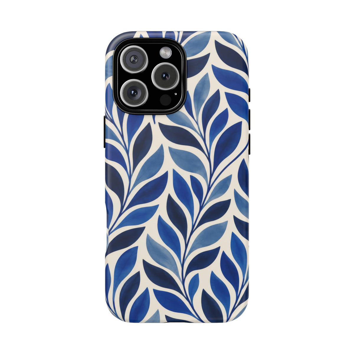 Cobalt Current iPhone Tough Case | Cobalt Blue Leaf Pattern