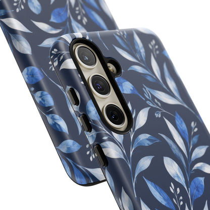 Blue Hour Botanical Samsung Galaxy Tough Case | Blue Botanical Leaf Pattern