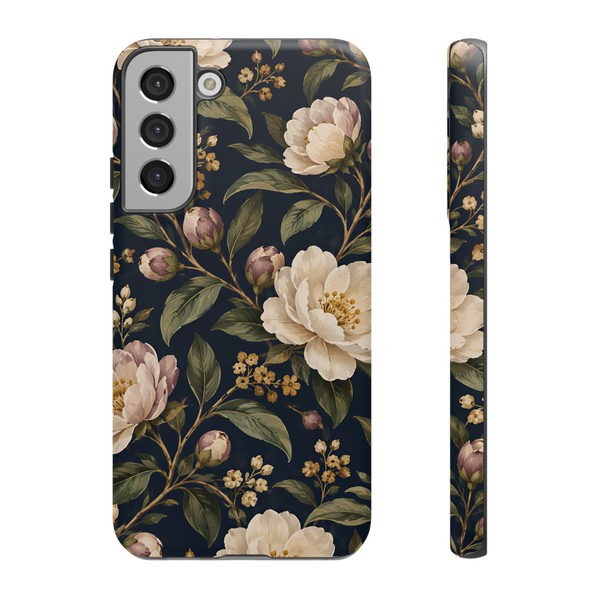 Dark Floral Samsung Galaxy Tough Case | Midnight Camellia