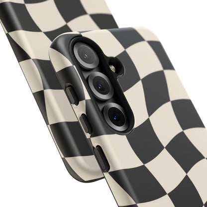 Liquid Check Samsung Galaxy Tough Case | Wavy Checkerboard