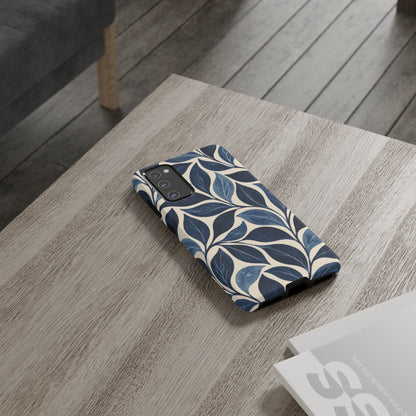 Indigo Folia Samsung Galaxy Tough Case | Indigo & Ivory Leaf Pattern