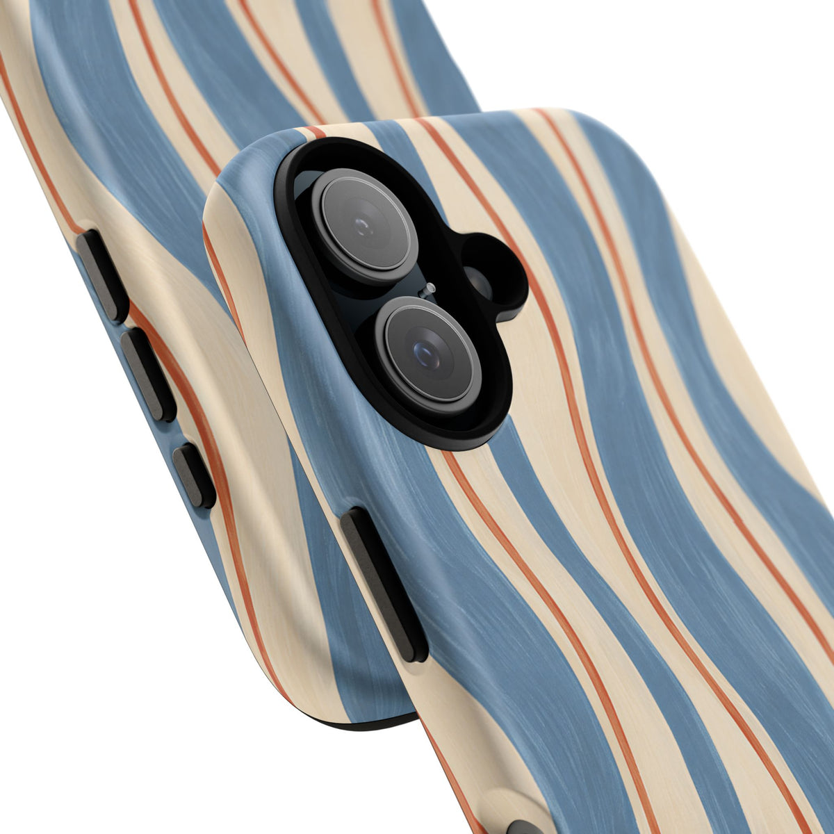 Blue Wavy Stripe iPhone Tough Case | Riviera Ribbons