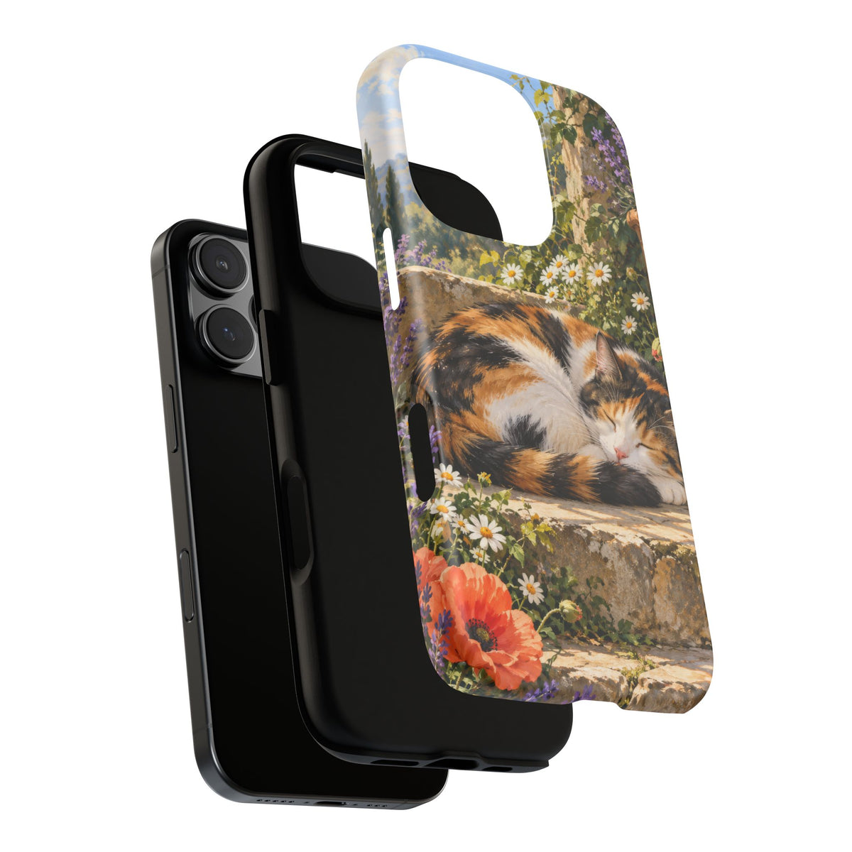Garden Nap iPhone Tough Case | calico cat