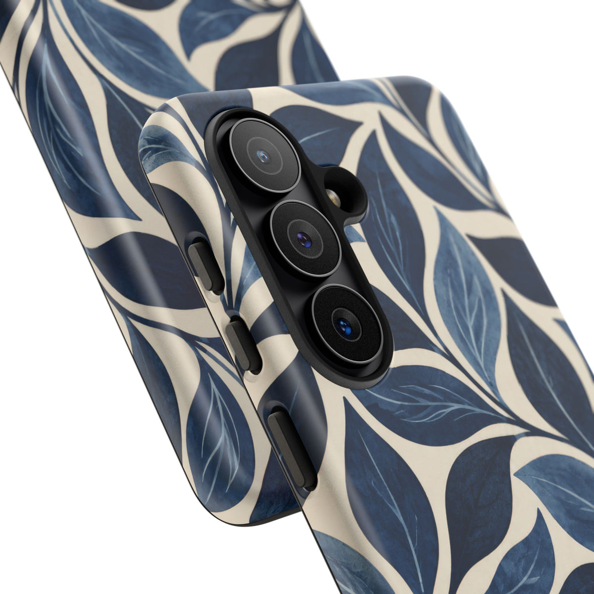 Indigo Folia Samsung Galaxy Tough Case | Indigo & Ivory Leaf Pattern