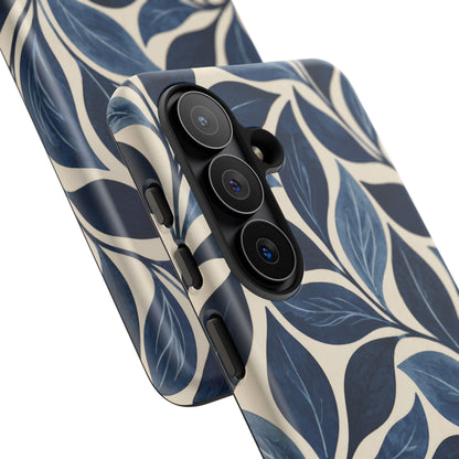 Indigo Folia Samsung Galaxy Tough Case | Indigo & Ivory Leaf Pattern
