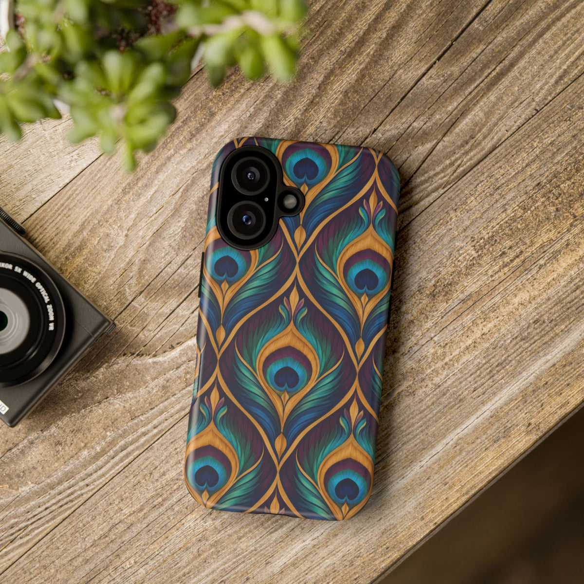 Peacock Nocturne iPhone Tough Case | art deco