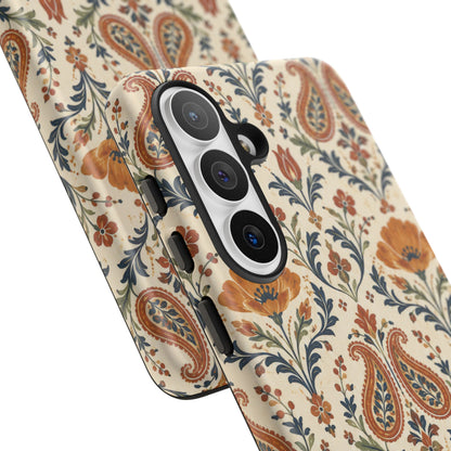 Terracotta Arabesque Samsung Galaxy Tough Case | Terracotta Floral Paisley