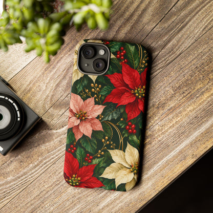 Noel in Bloom iPhone Tough Case | poinsettia