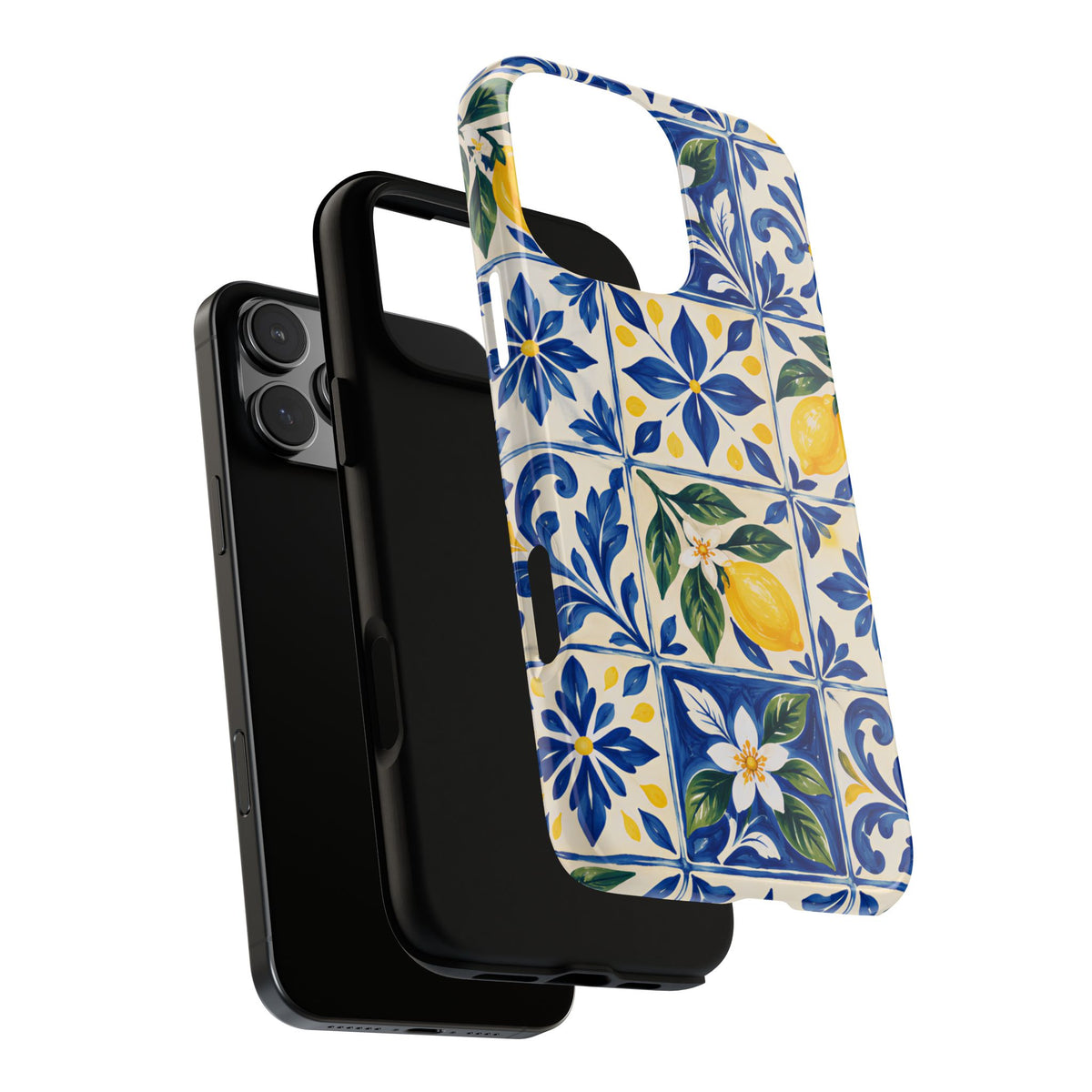 Blue Lemon Tile iPhone Tough Case | Azulejo Orchard