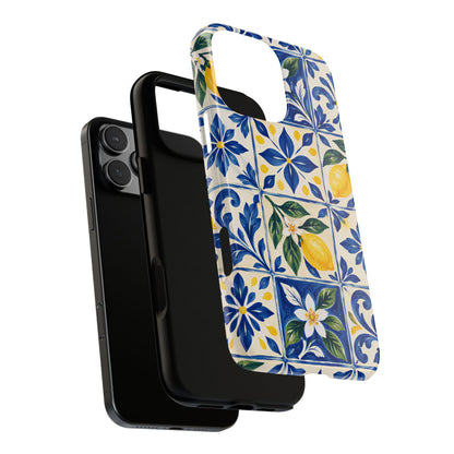 Blue Lemon Tile iPhone Tough Case | Azulejo Orchard