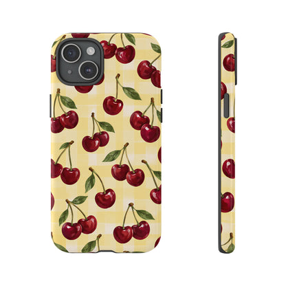 Cherry Gingham iPhone Tough Case | Cherry Picnic