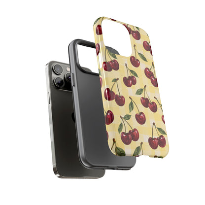 Cherry Gingham iPhone Tough Case | Cherry Picnic