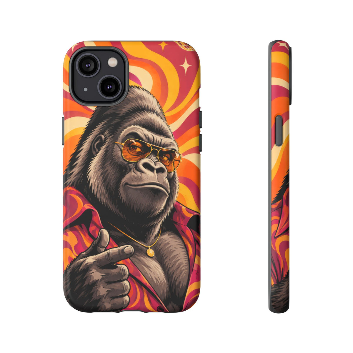 Velvet Groove iPhone Tough Case | Retro Disco Gorilla Art
