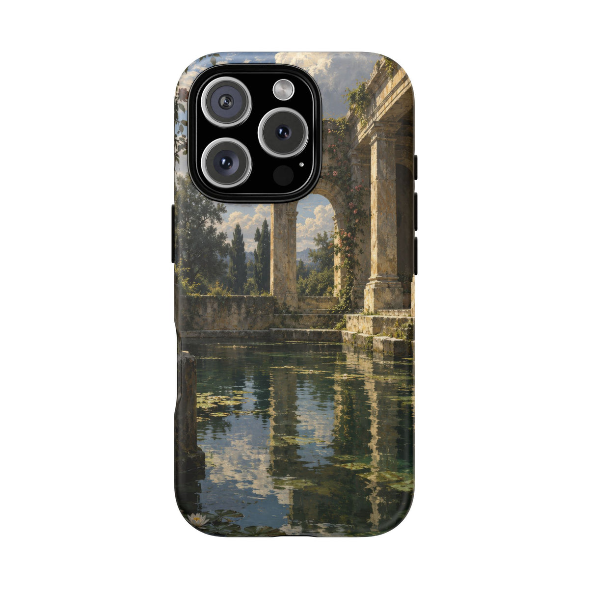 The Flooded Court iPhone Tough Case | Ancient Garden Landscape