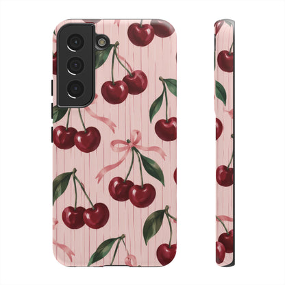 Cherry Ribbon Samsung Galaxy Tough Case | cherry print