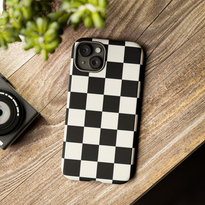 Classic Check iPhone Tough Case | Black & White Checkerboard