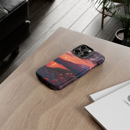 Fuji Moonlit Sakura iPhone Tough Phone Case