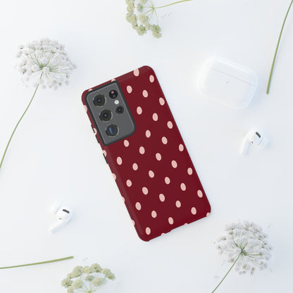 Burgundy Polka Dot Samsung Galaxy Tough Case | Mulberry Confetti