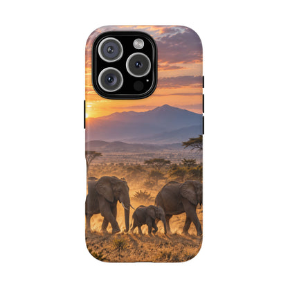 Elephants at First Light iPhone Tough Case | african elephants