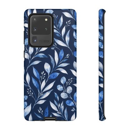 Blue Hour Botanical Samsung Galaxy Tough Case | Blue Botanical Leaf Pattern