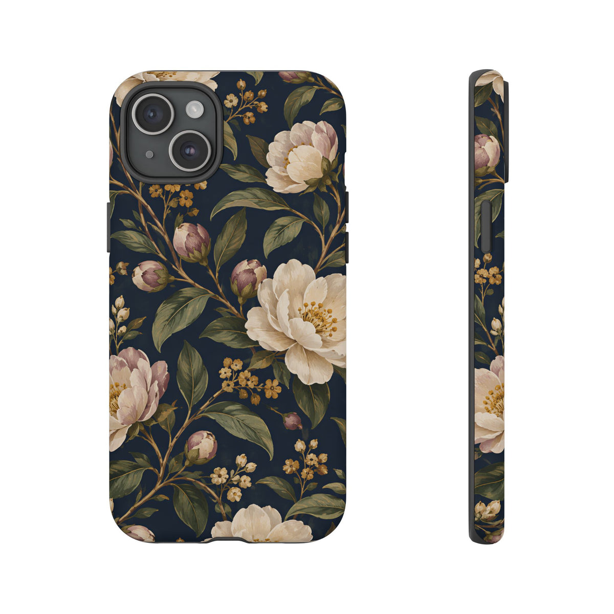 Dark Floral iPhone Tough Case | Midnight Camellia