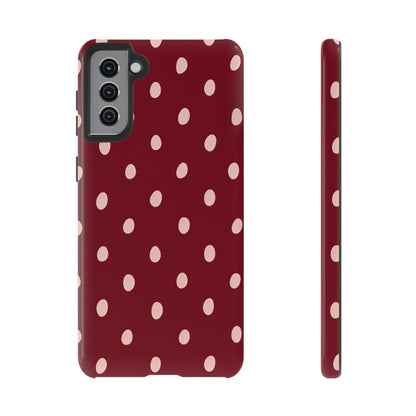 Burgundy Polka Dot Samsung Galaxy Tough Case | Mulberry Confetti