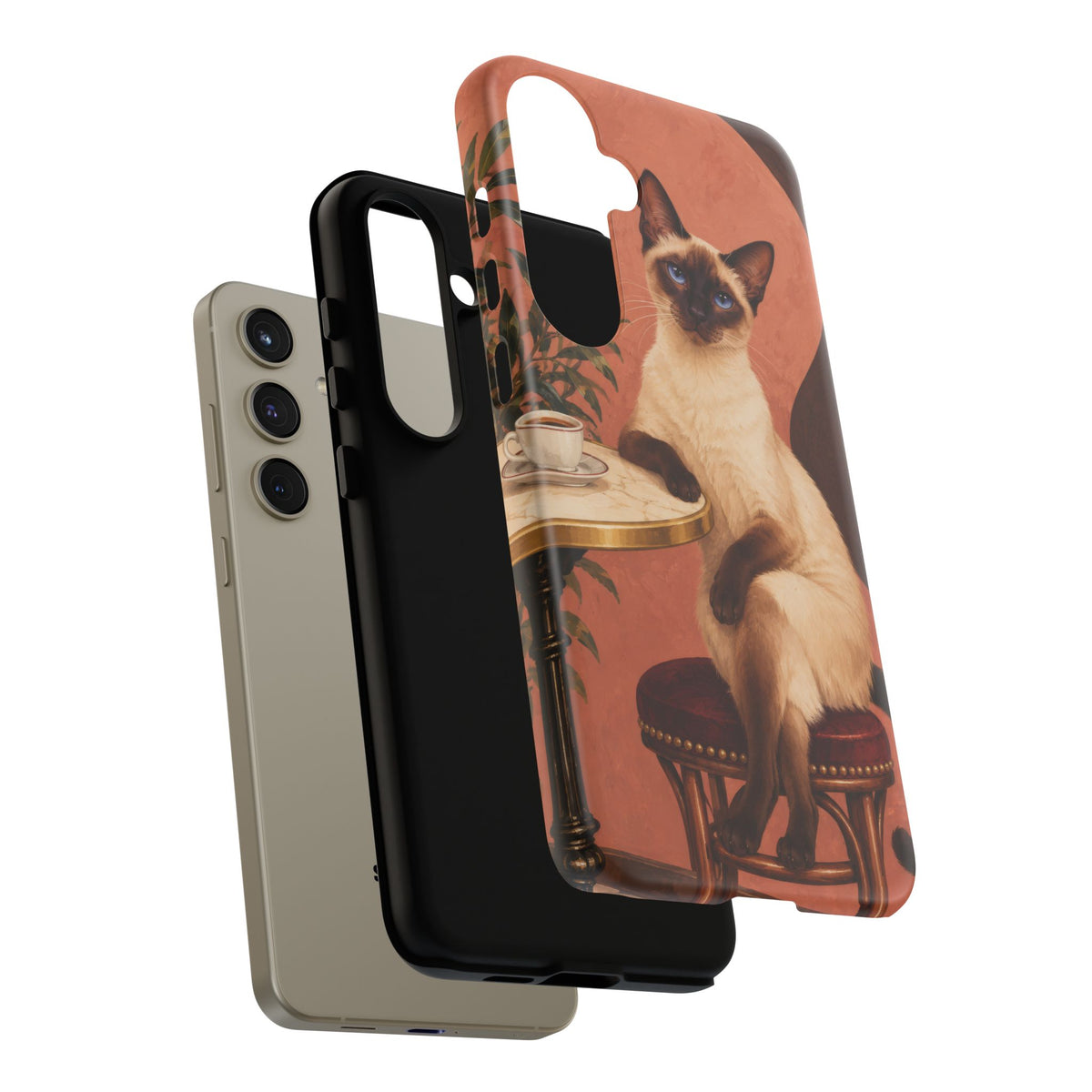 Espresso Cat Club Samsung Galaxy Tough Case | siamese cat