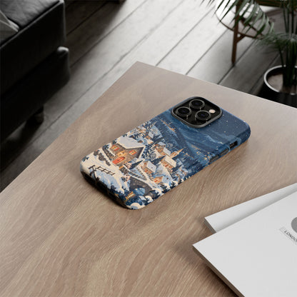 Snowfall on Juniper Lane iPhone Tough Case | christmas village