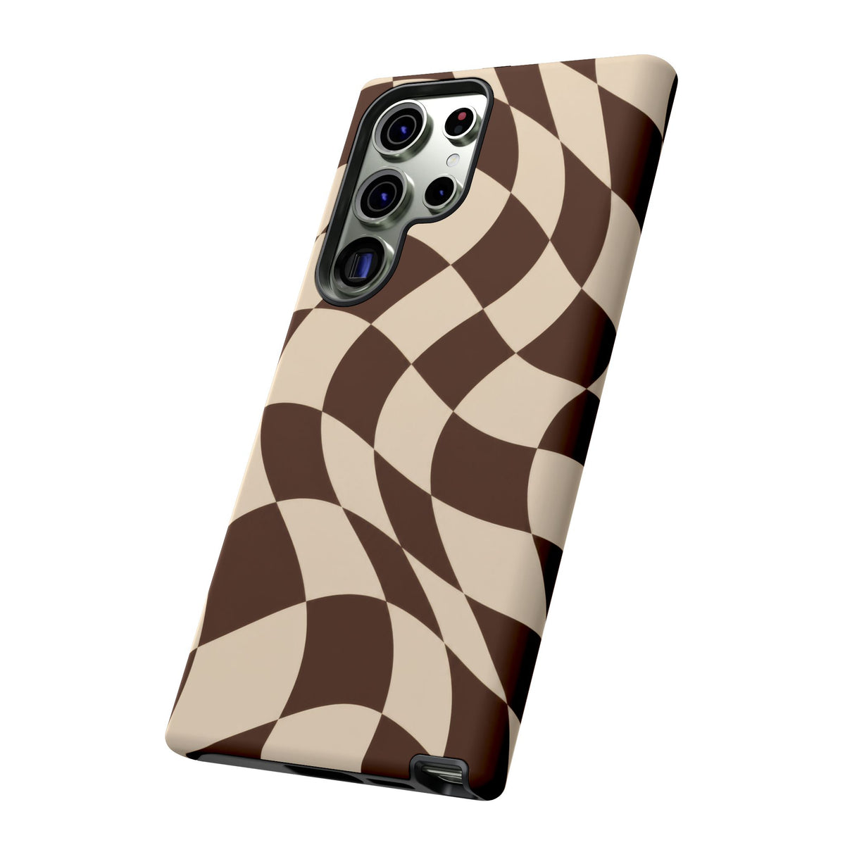 Espresso Wave Samsung Galaxy Tough Case | brown checkerboard