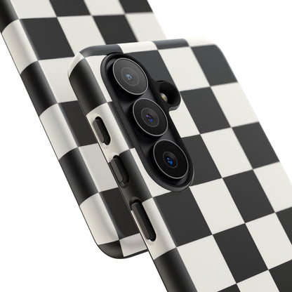 Classic Check Samsung Galaxy Tough Case | Black & White Checkerboard