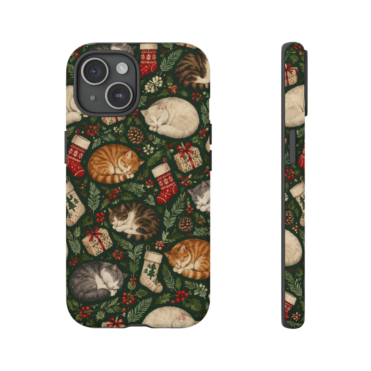 Christmas Cat Naps iPhone Tough Case | christmas cats