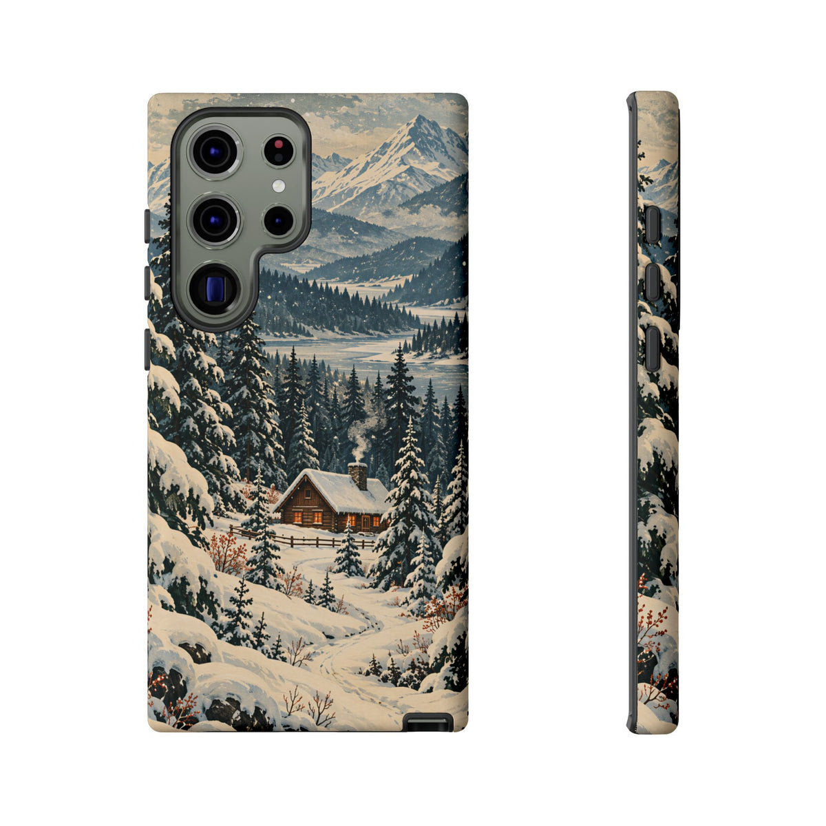 Vintage Winter Cabin Tough Phone Case