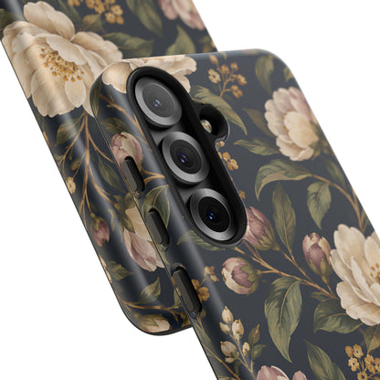 Dark Floral Samsung Galaxy Tough Case | Midnight Camellia