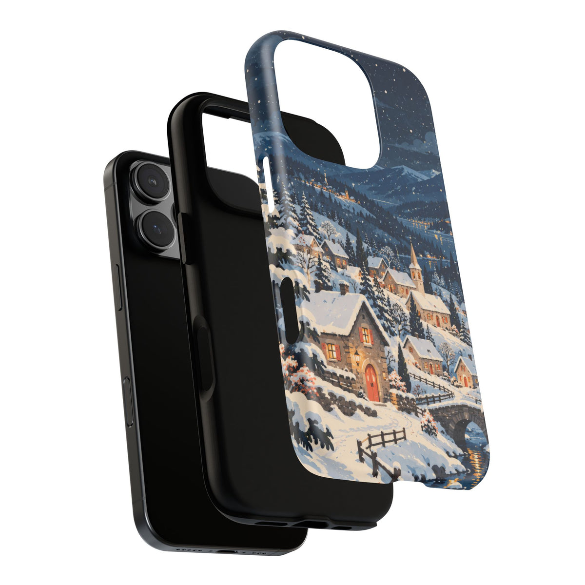 Snowfall on Juniper Lane iPhone Tough Case | christmas village