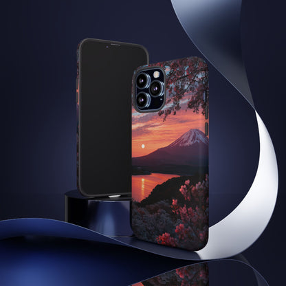 Fuji Moonlit Sakura iPhone Tough Phone Case