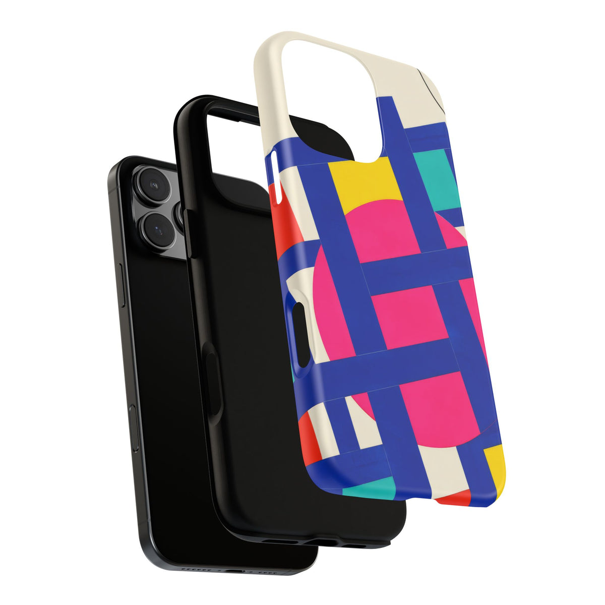 Chromatic Mischief iPhone Tough Case | Geometric Color Block Art
