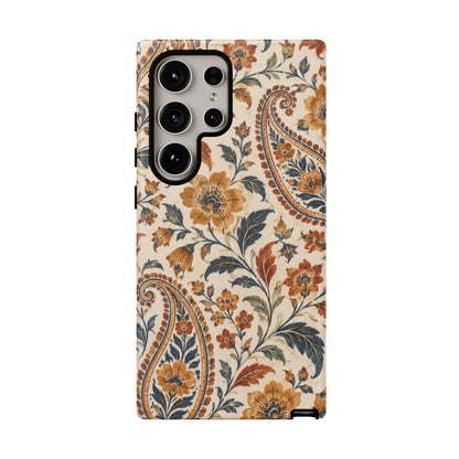 Saffron Heirloom Samsung Galaxy Tough Case | Floral Paisley on Ivory