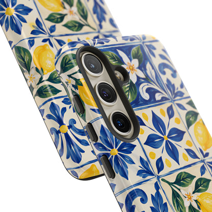 Blue Lemon Tile Samsung Galaxy Tough Case | Azulejo Orchard