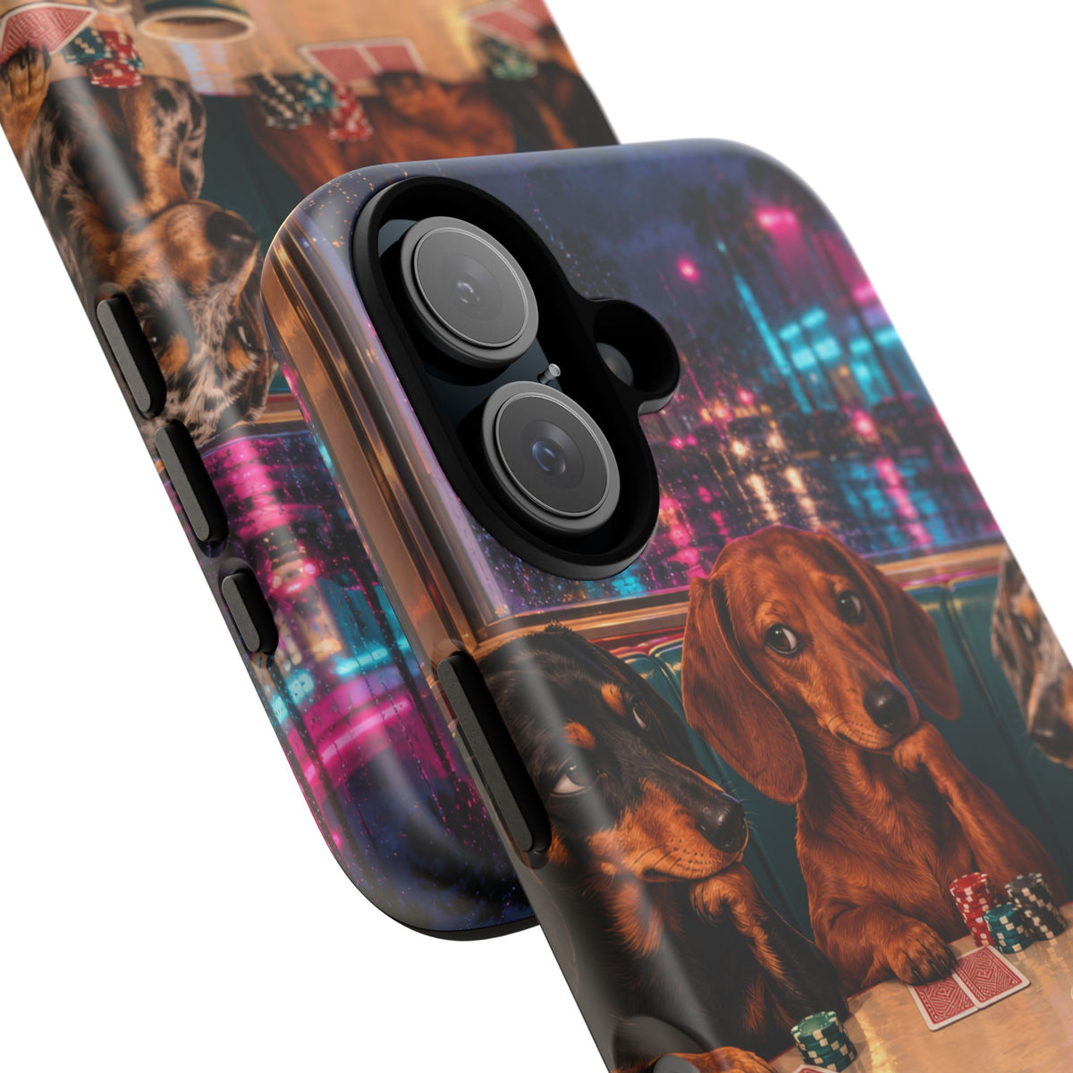 All-Night Aces iPhone Tough Case | dachshund poker