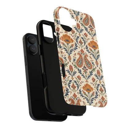 Terracotta Arabesque iPhone Tough Case | Terracotta Floral Paisley