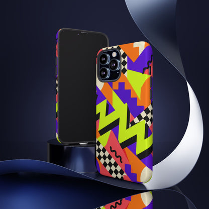 Acid Arcade iPhone Tough Case | Bright Retro Geometry