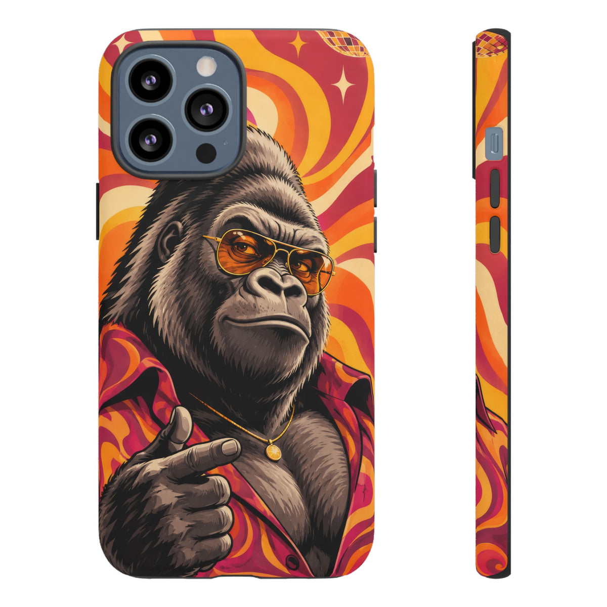 Velvet Groove iPhone Tough Case | Retro Disco Gorilla Art