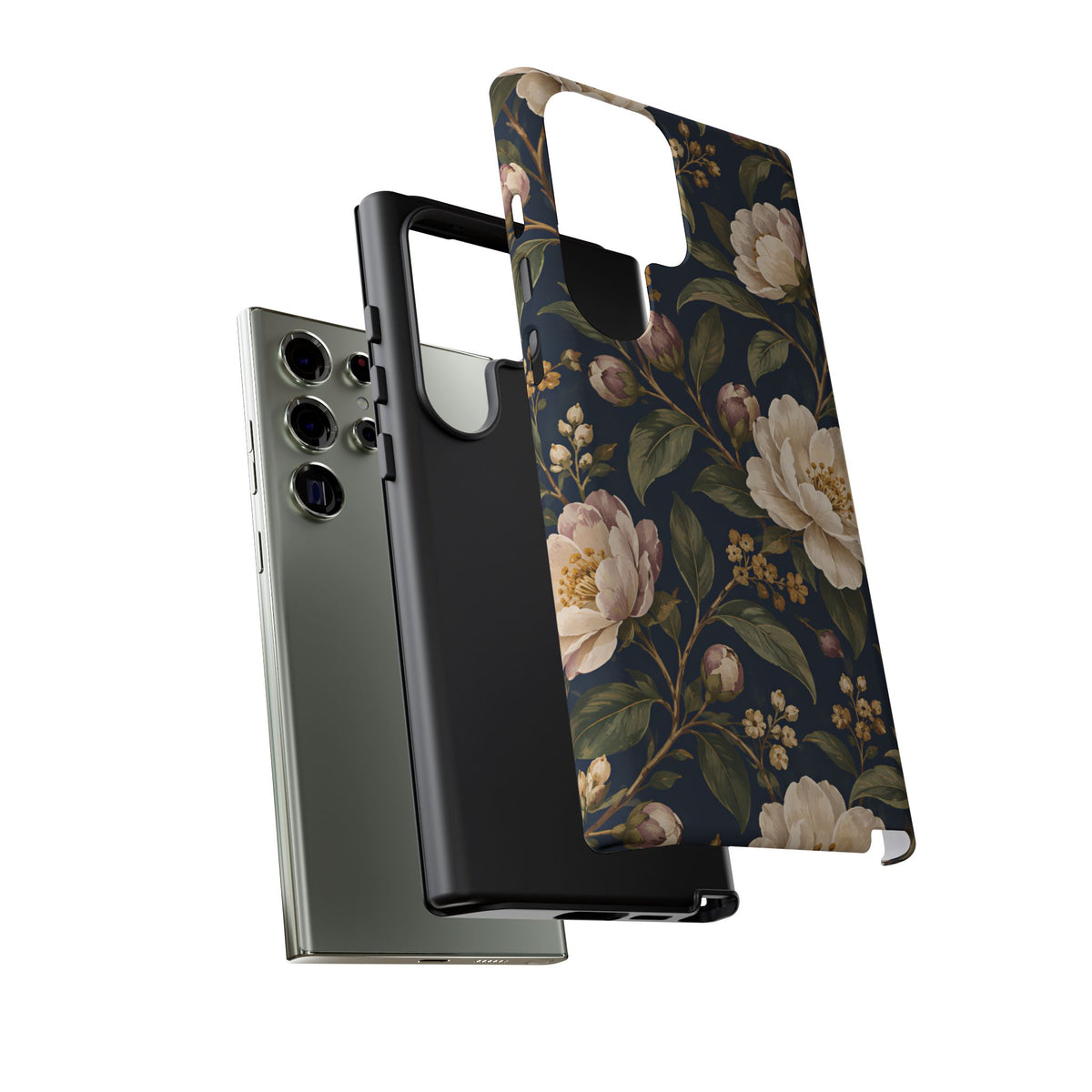 Dark Floral Samsung Galaxy Tough Case | Midnight Camellia