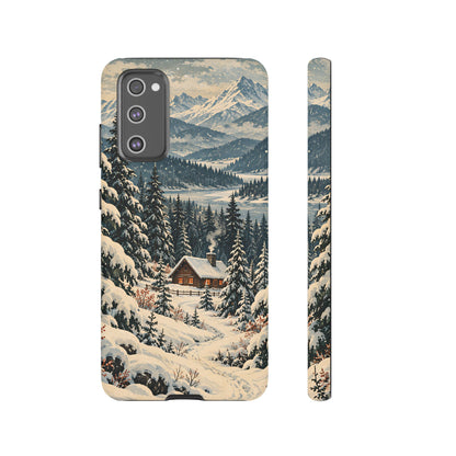 Vintage Winter Cabin Tough Phone Case